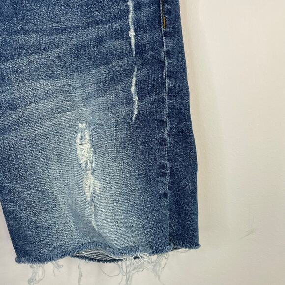 Kut from the Kloth Sophie Distressed Stretch Denim Jean Bermuda Shorts womens 6 - Picture 5 of 11